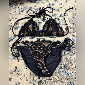 PQ swim midnight lace triangle string bikini